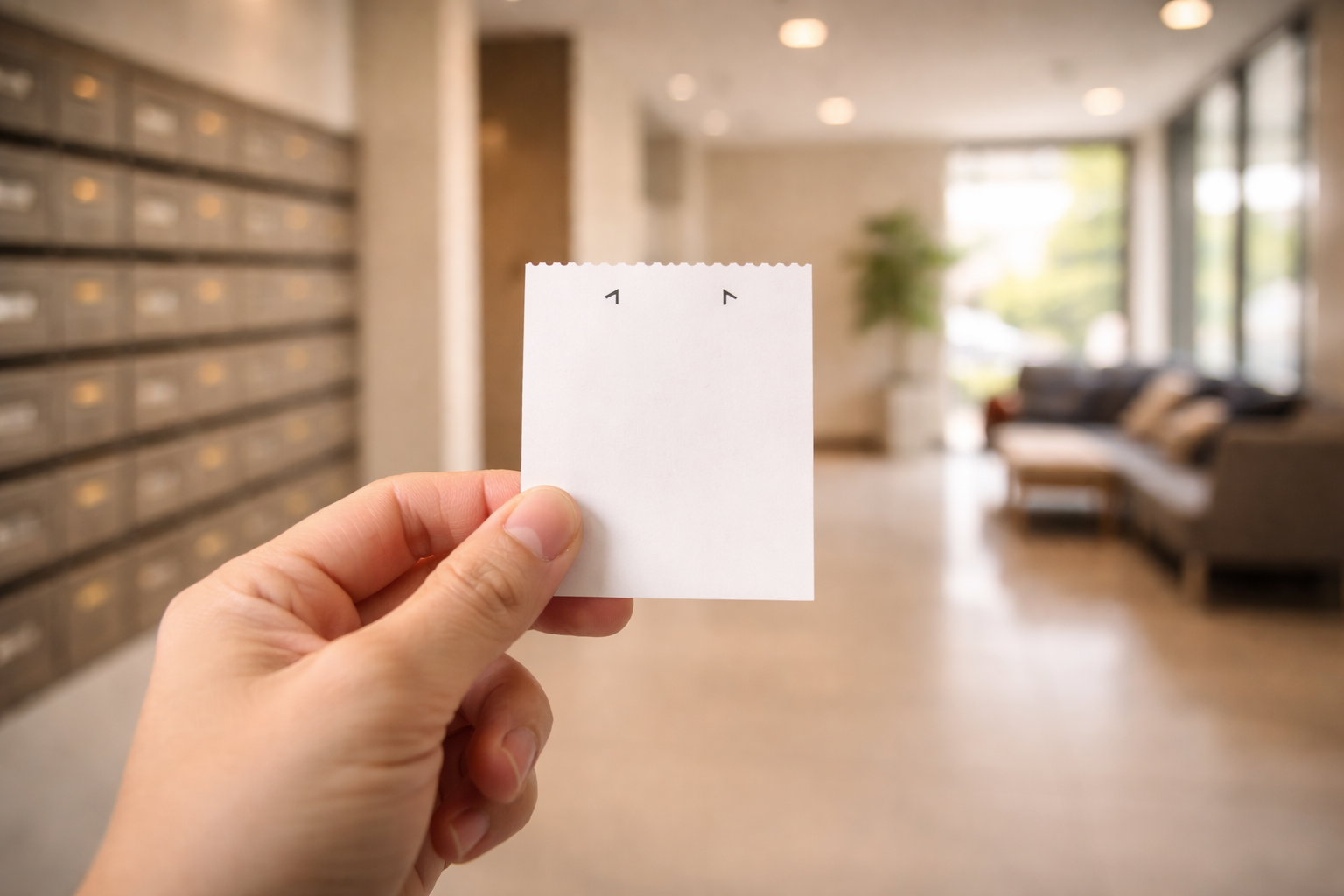 Condo juristic office queue ticket blank